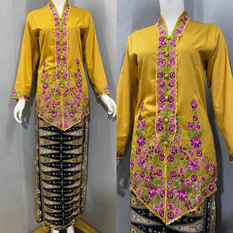 ผู้หญิง Encim Kebaya / Traditional Encim Kebaya with Floral Motif / Betawi Encim / Pns Encim Kebaya 