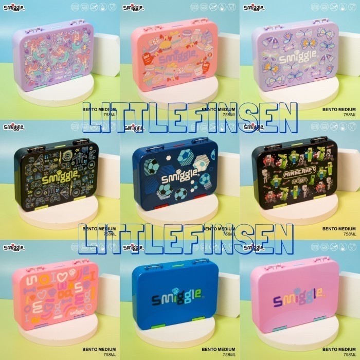 Smiggle Lunch Box Happy Medium Bento Box