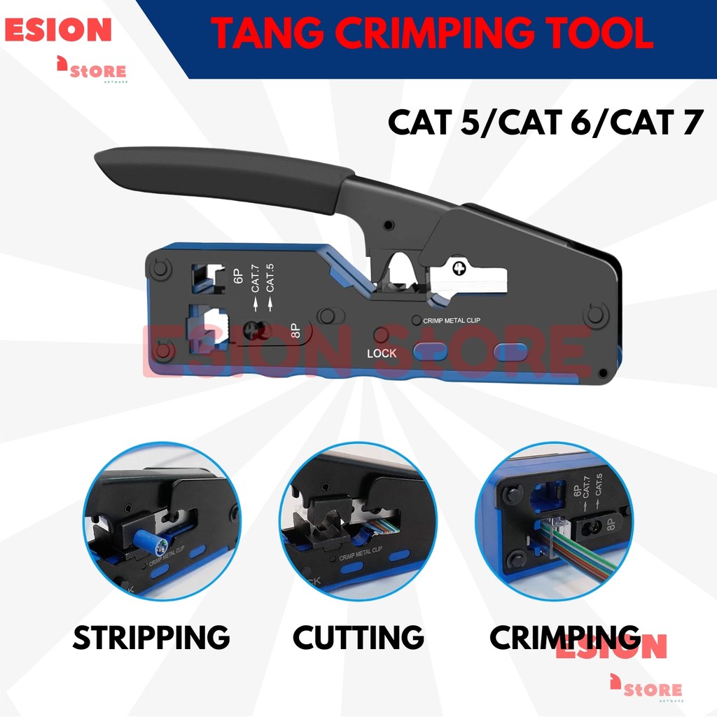 RJ45 CRIMPING เครื่องมือคีมสําหรับ 5 แมว 6 และ Cat 7 Anti-Fail/ RJ45 RJ11 LAN CRIMPING TOOL คีม
