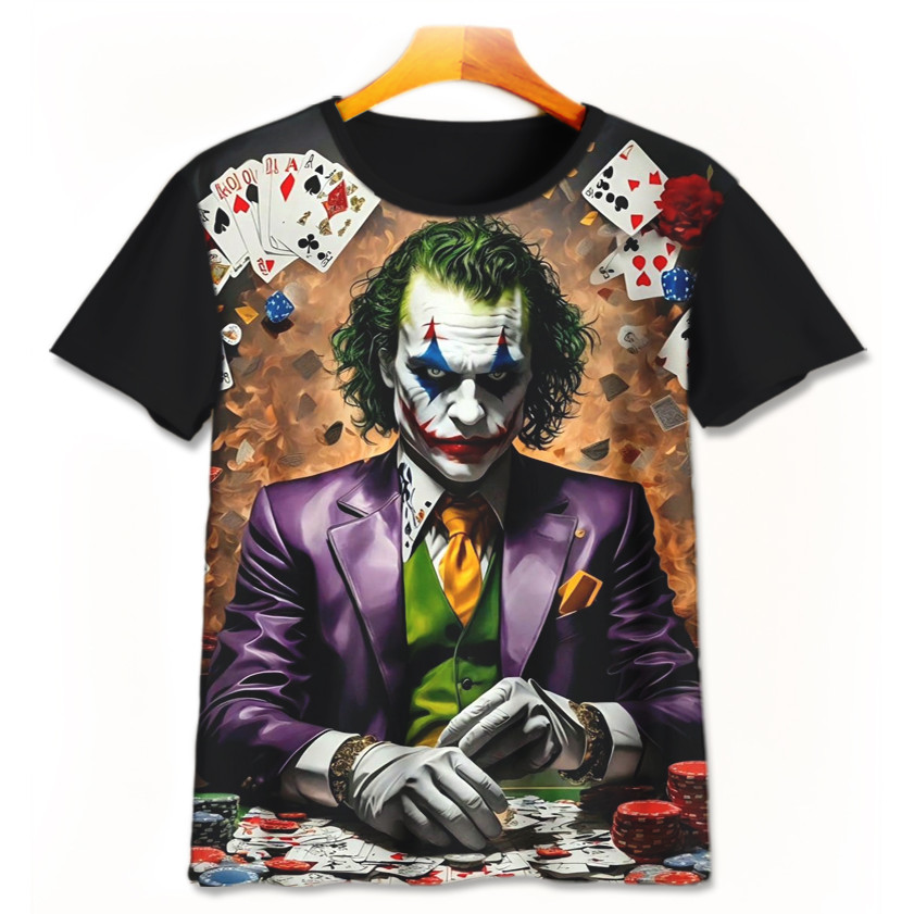 Anime Kids T-Shirt - เสื้อยืดเกม 3D น่ารัก - The Joker Joker Anime Printing T-Shirt-4-designWD Limit