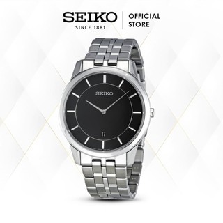 Jam Tangan Pria Seiko Classic Quartz Black Dial Stainless Steeel SKP381P1 SKP381 Original