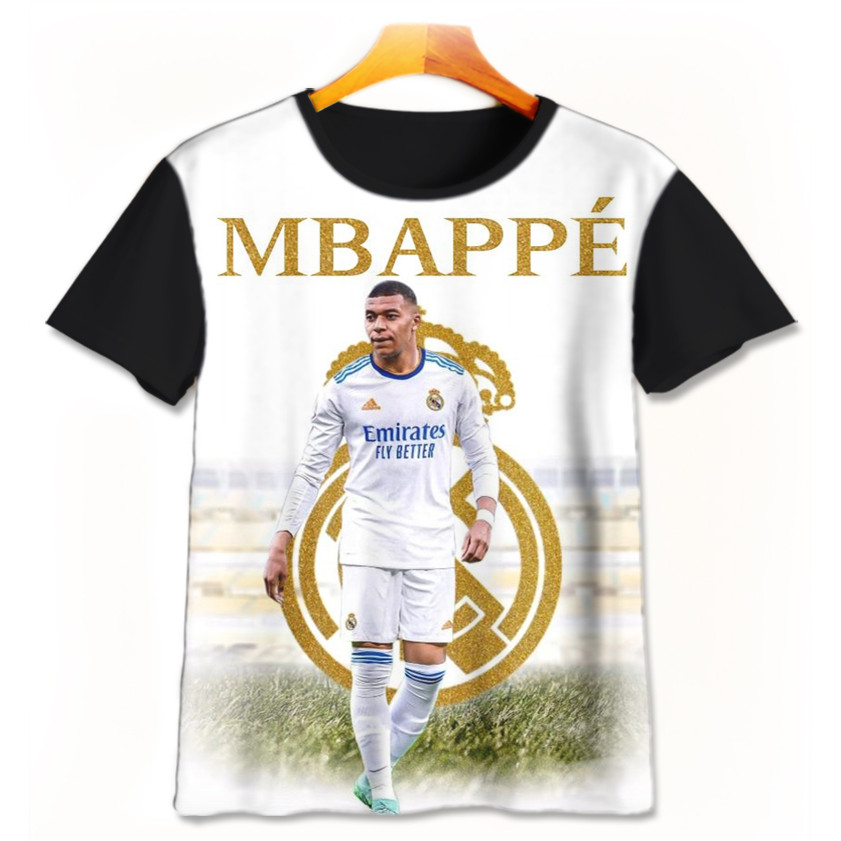 เสื้อยืดเด็กฟุตบอล - เสื้อยืดฟุตบอล 3D น่ารัก - Kylian Mbappe Mbappe-4-designWD Limited Edition เสื้