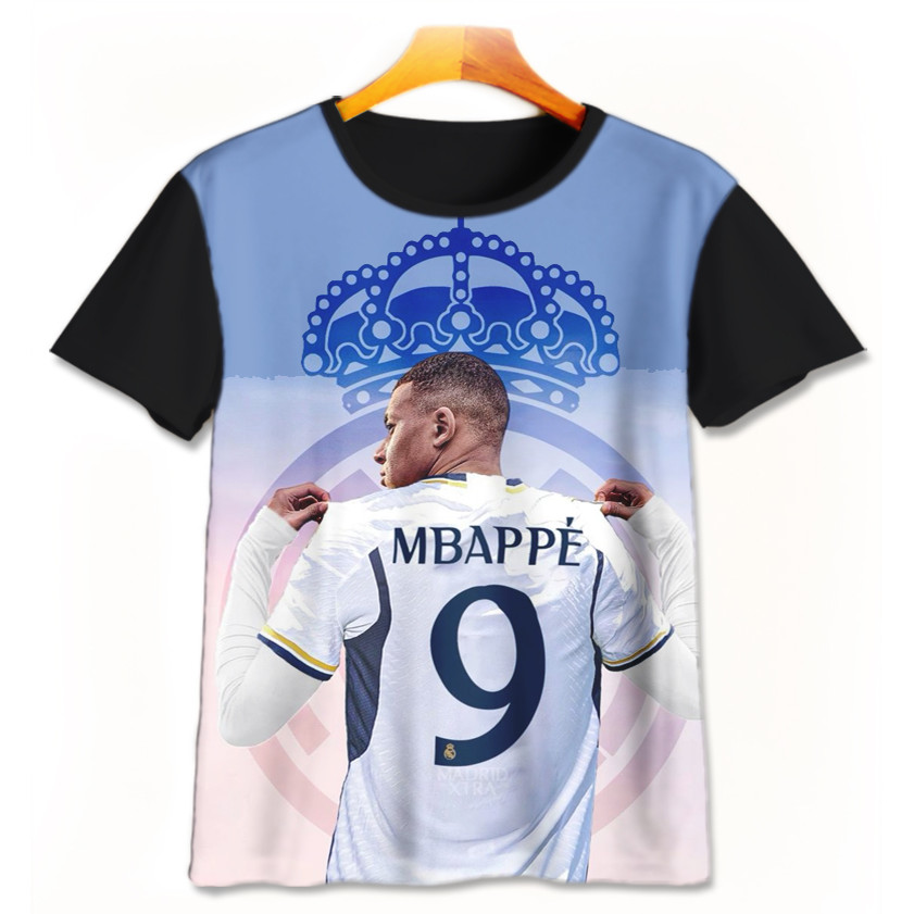 เสื้อยืดเด็กฟุตบอล - เสื้อยืดฟุตบอล 3D น่ารัก - Kylian Mbappe Mbappe-2-designWD Limited Edition เสื้
