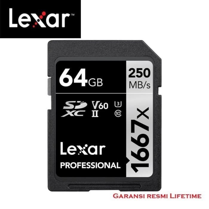 - LEXAR Professional UHS-II V60 SDXC / การ์ด SD 64Gb 250MBps 1667x
