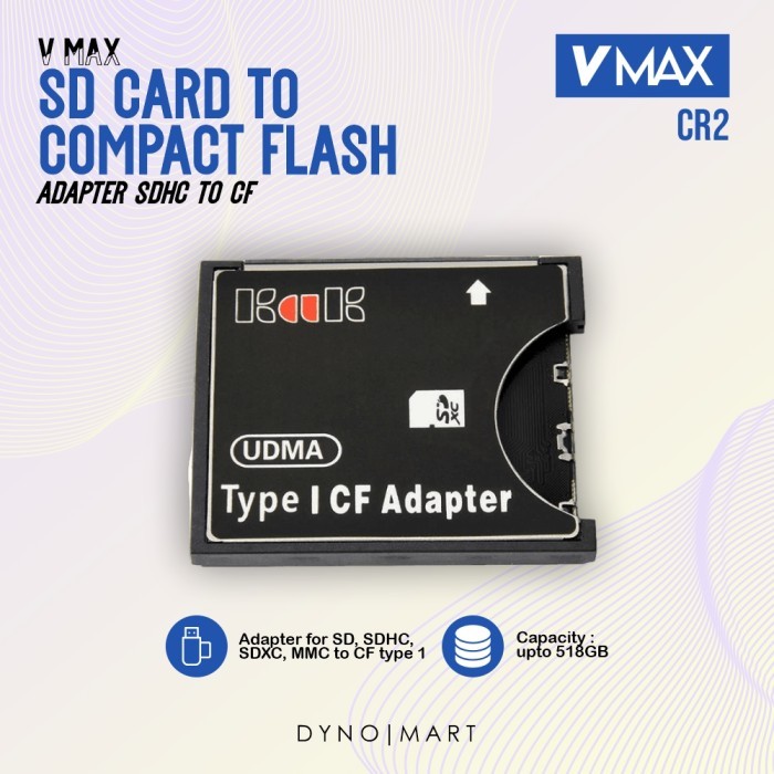 ใหม่ล่าสุด - V-MAX SD Card to Compact Flash Adapter SDHC MMC to CF Converter CR2