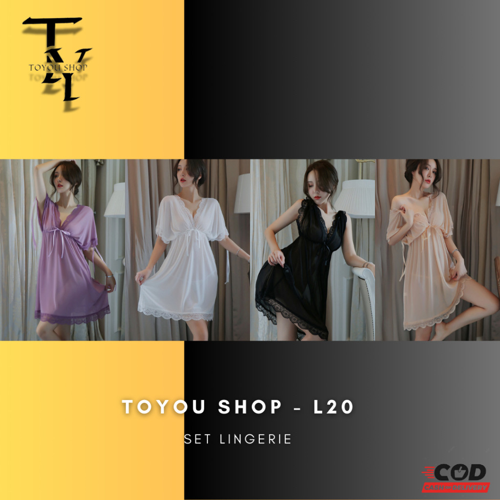 เสื้อผ้าผู้หญิง [TOYOU SHOP L20] LONGNIGHT SEXY LINGERIE SEXY WOMENS NIGHTWEAR DASTER SET