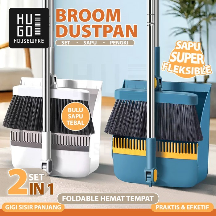 HUGO FLOOR BROOM SET FOLDING BROOM SET FLOOR BROOM CLEANING TOOL NEEW