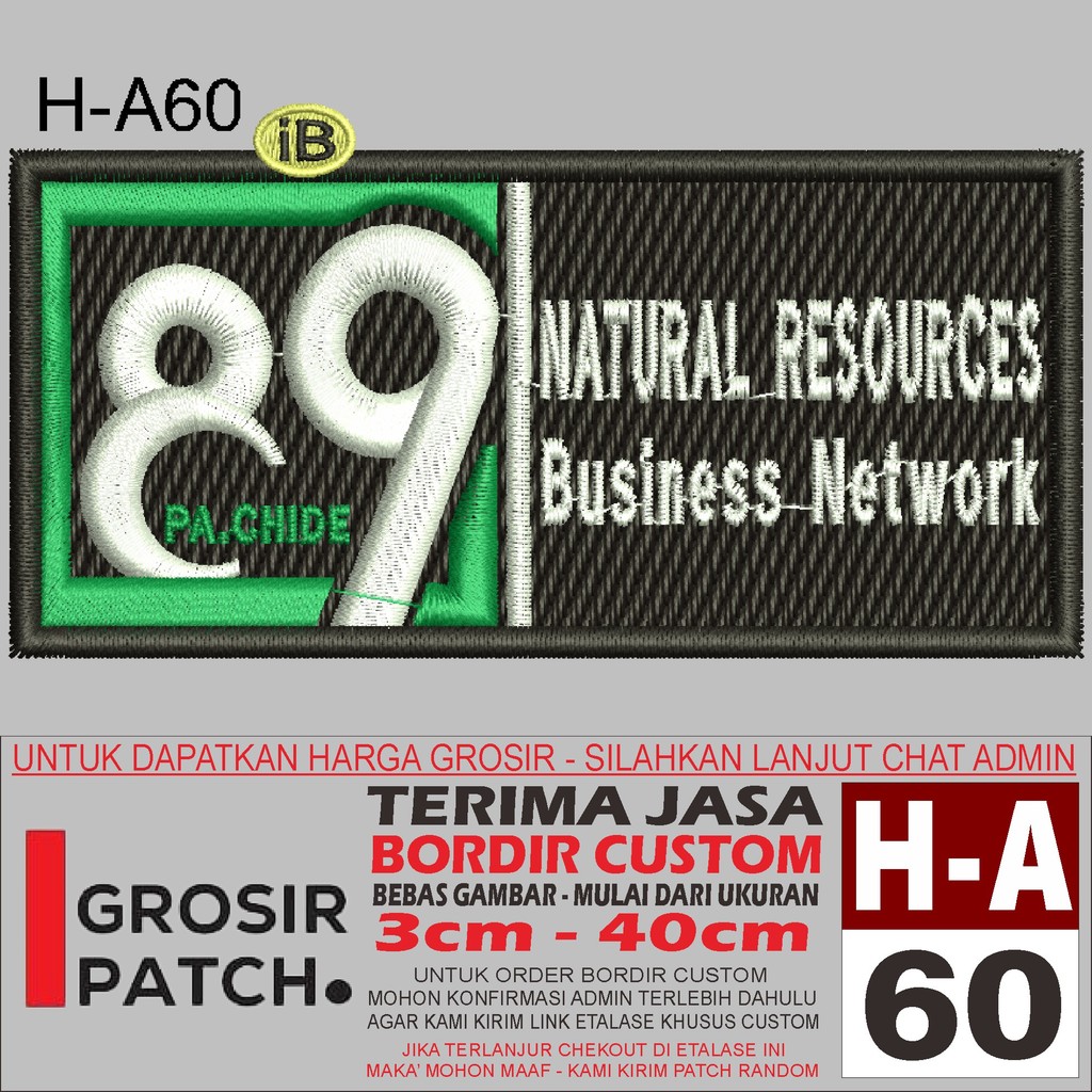 H-A60 89 NATURAL RESOURCES BUSHNESS NETWORK LOGO EMBROIDERY PATCH - WHOLESALE REVIEW/TEMONI PATCH