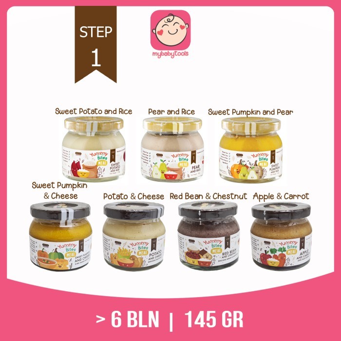 ZW520 YUMMY BITES MEAL STEP 1 STEP 2 STEP 3 145gr ขวดแก้วพิเศษ JAR