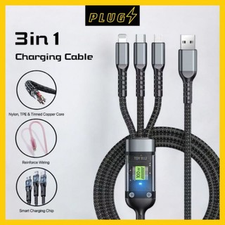 [COD] PLUGS Cable Data 3in1 BLACK Kabel Data Micro USB Type C Warna Pink Lightning Fast Charging Pengisian Daya Cepat