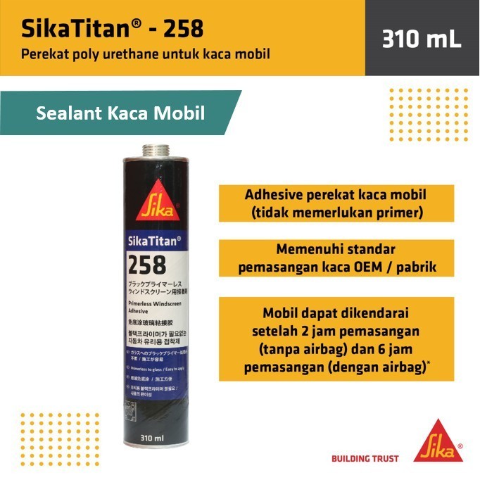 Sika Titan Sikaflex 258 กาวกระจกรถยนต์สีดํา 310ml
