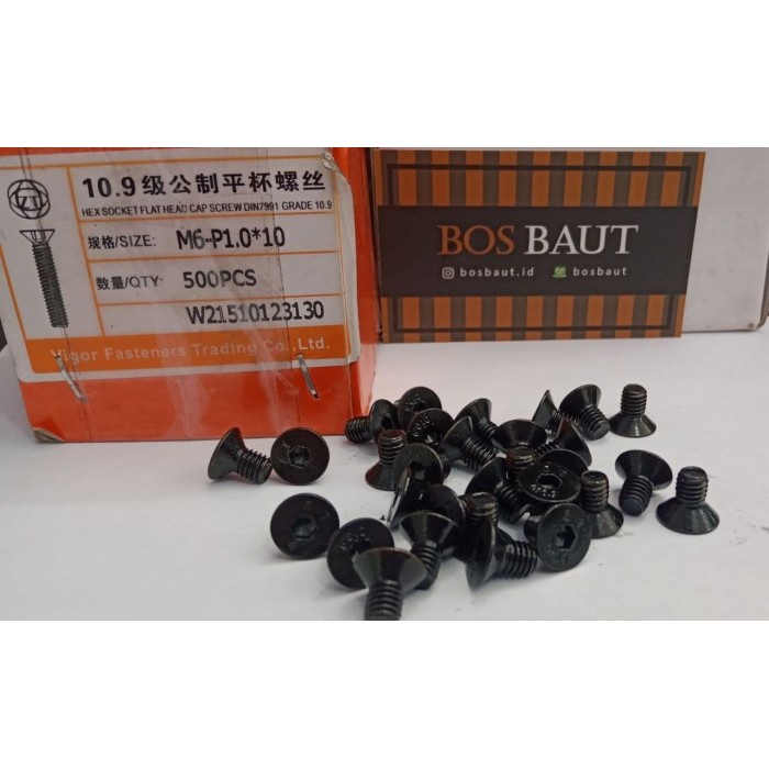 STEEL L-BOLT M6X10 - B/O JFL M6x10 P1.0 สีดํา