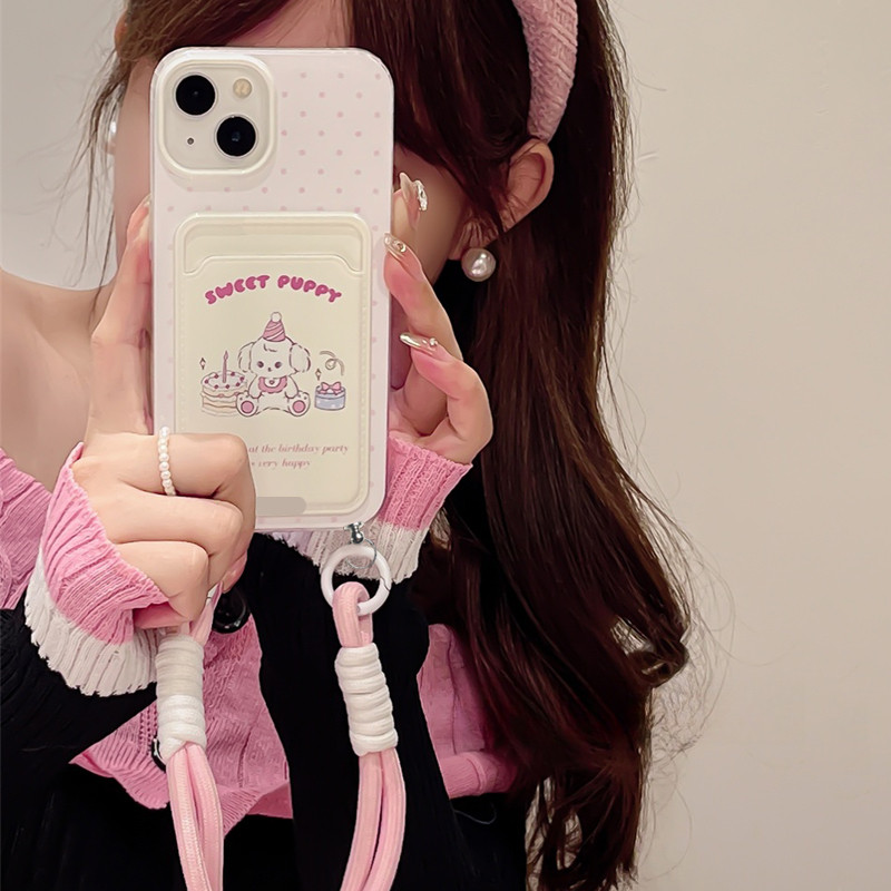 Lanyard Antishock Card Holder สุนัขสีขาว Soft Case Hp Oppo C75 C75x หมายเหตุ 60 60x Reno 13F 13 A60 