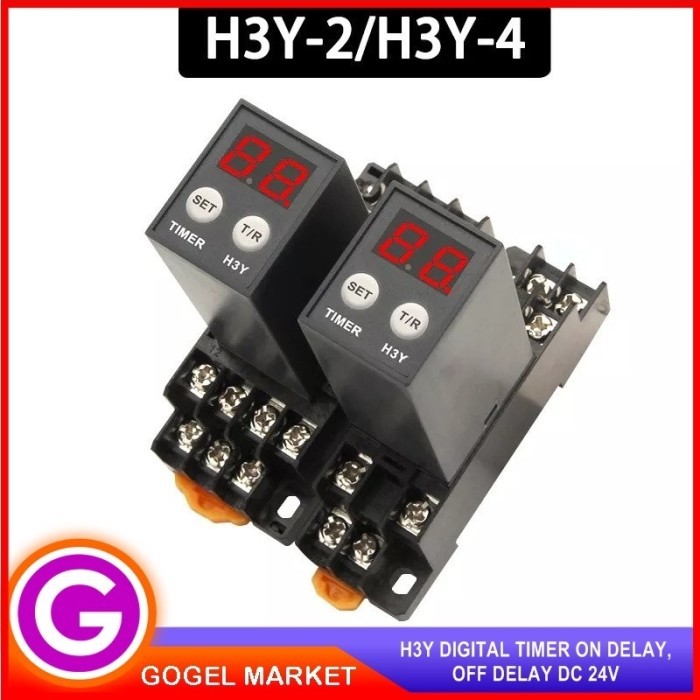 H3Y รีเลย์ตั้งเวลาดิจิตอล 0.1S~990H เปิดปิดดีเลย์ Dc24V