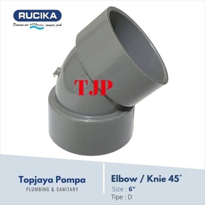 KNIE / ELBOW 45 DEGREE PVC D RUCIKA 6"