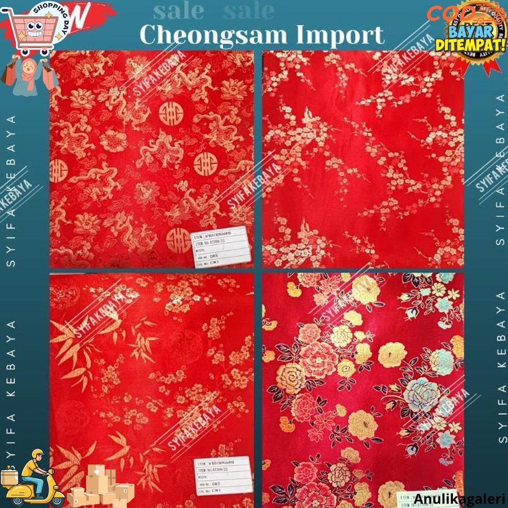 ผ้ากี่เพ้า. วัสดุกี่เพ้า. Chongsam Chongsam เสื้อผ้าตรุษจีน ลายใหม่ล่าสุด D