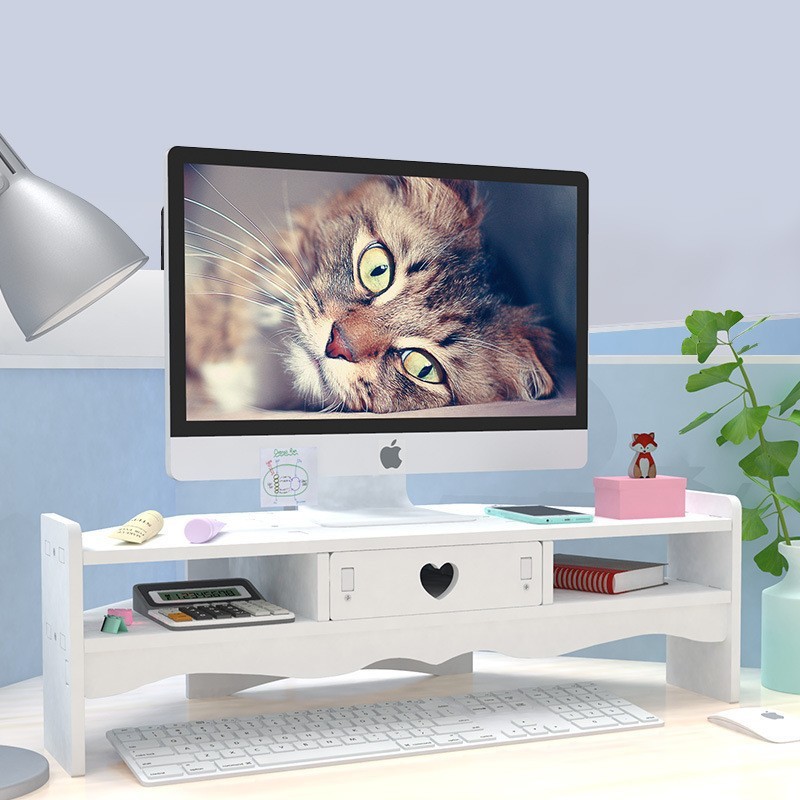 คอมพิวเตอร์และอุปกรณ์เสริม Mega_1688 Monitor Rack Drawer Storage Desktop Organizer MG939