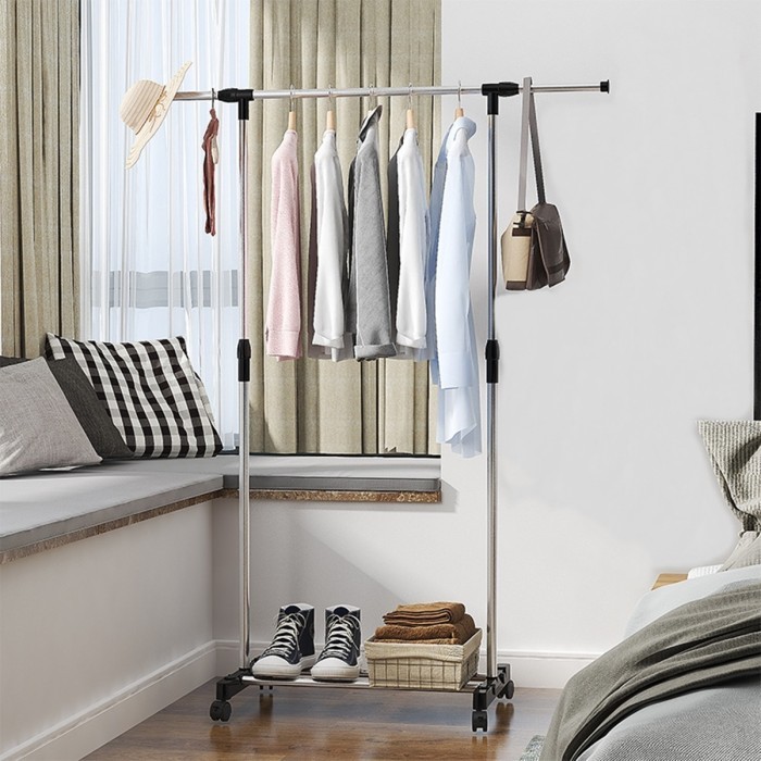 ที่แขวนแร็คเดี่ยวอเนกประสงค์ ขาตั้งพร้อมล้อ 4 ล้อ Z688