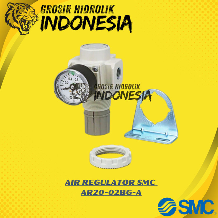 AR20-02BG-A PNEUMATIC AIR REGULATOR 1/4 INCH SMC AR20-02BG-A