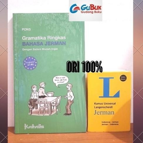 แพ็คเกจหนังสือ Gramatics กระชับ & พจนานุกรม Langenscheidt ของเยอรมัน