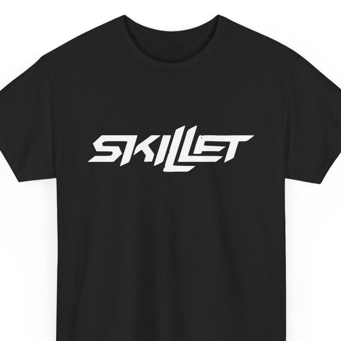 Katun Distro เสื้อยืดผู้ชายผู้หญิงผ้าฝ้าย Kombet 24s การออกแบบทุกขนาด Skillet Rock Band