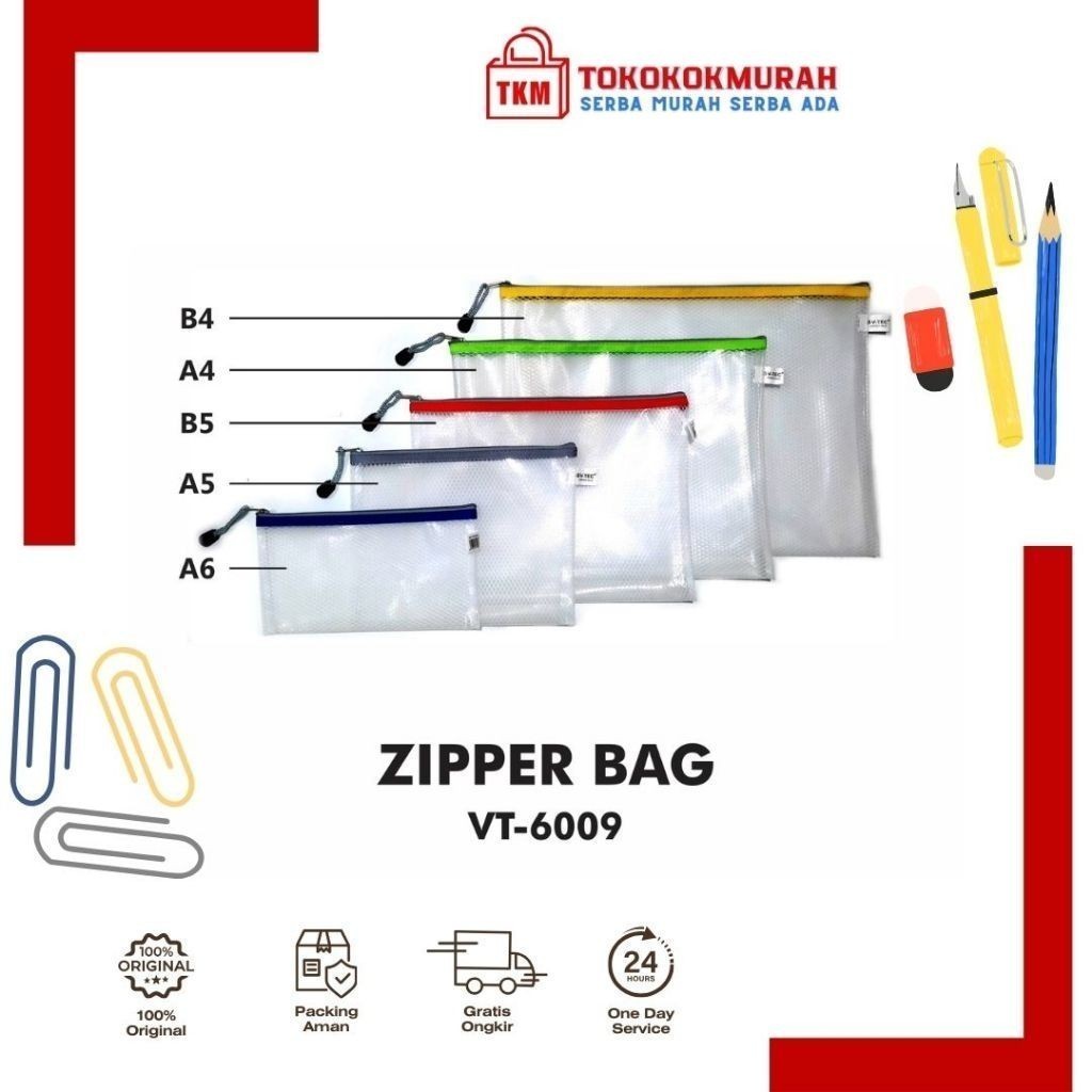 ZIPPER BAG V-TEC 6009 A6 A5 B5 A4 B4