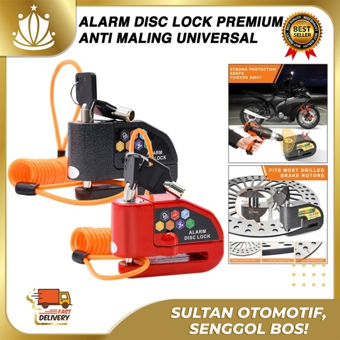 Anti-Theft Disc Motorcycle Padlock Alarm Disc Lock ล็อคเบรกที่แข็งแกร่ง