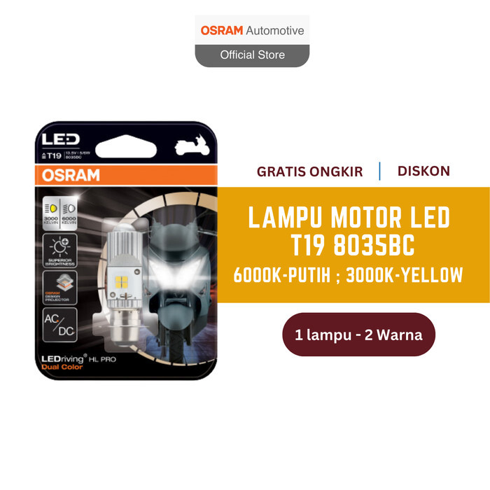 Osram T19 H6 M5 K1 LEDriving T19 PRO ไฟ LED มอเตอร์ไซค์สีคู่
