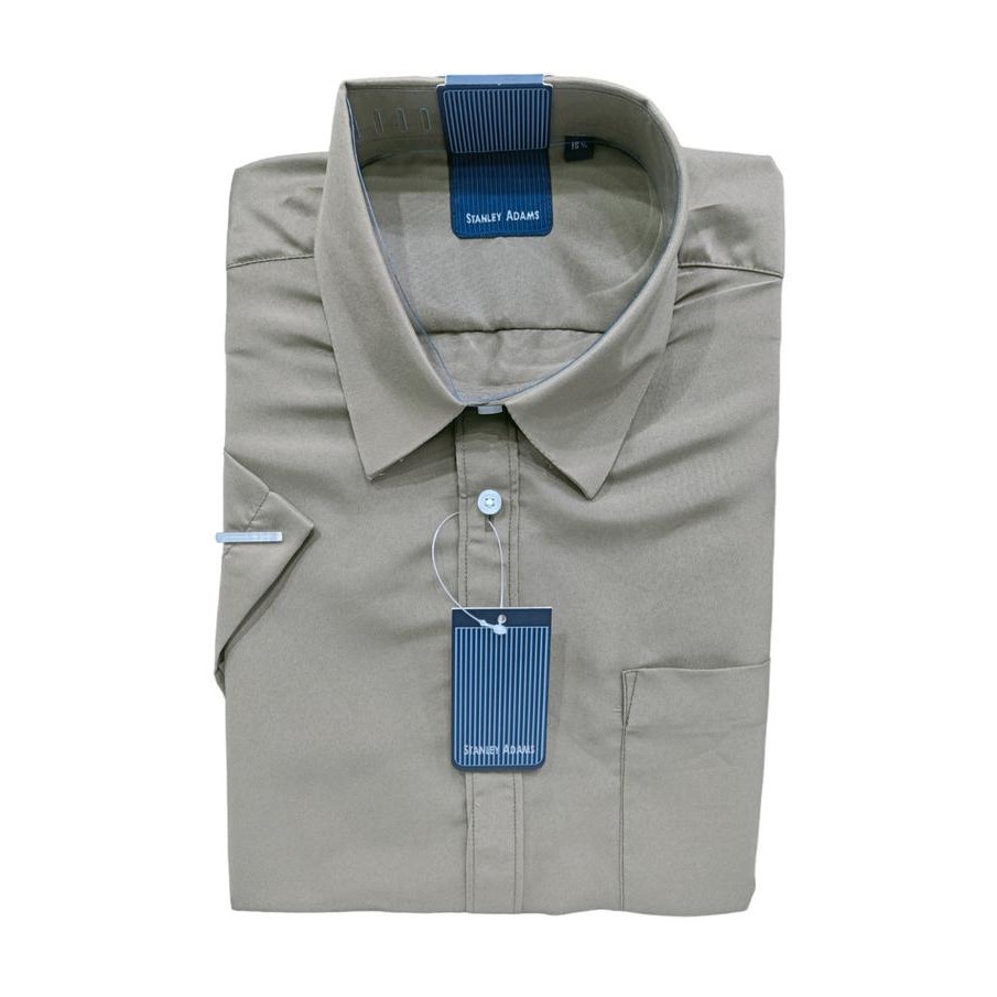 KEMEJA Stanley Adam เสื้อทํางานสํานักงานอย่างเป็นทางการสําหรับผู้ชายแขนสั้น H32s