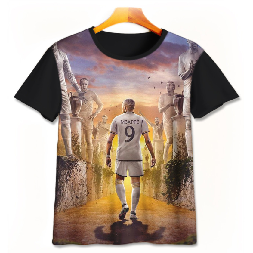 เสื้อยืดเด็กฟุตบอล - เสื้อยืดฟุตบอล 3D น่ารัก - Kylian Mbappe Mbappe-3-designWD Limited Edition เสื้
