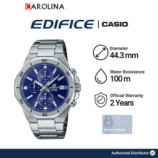 Jam Tangan Casio Pria EDIFICE EFV-640D-2A Chronograph Blue Dial Stainless Steel Band
