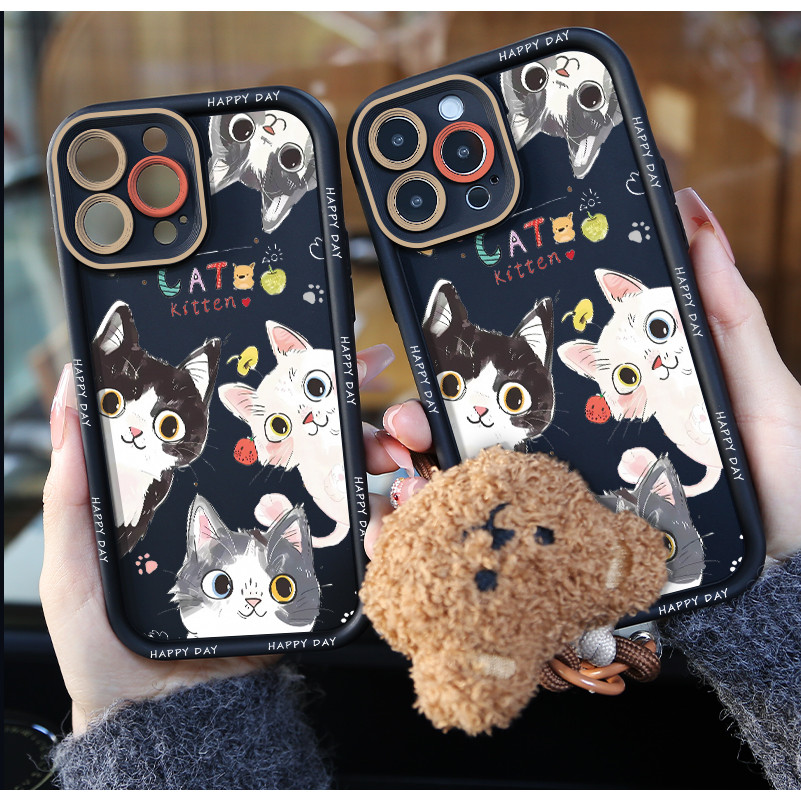 แฟนซีการ์ตูน Cat Lanyard Soft Case Hp Infinix Smart 9 Hot 50i Hot 50 Pro Plus P56 Smart 8 Pro Plus N