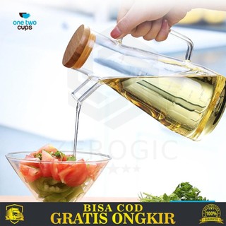 BOTOL MINYAK TRANSPARANT KACA SERBAGUNA GLASS BOTTLE POT DAPUR 900ML