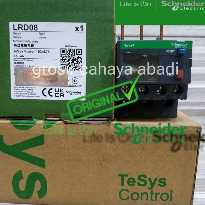 SCHNEIDER โอเวอร์โหลด schnider lrd08 2.5-4A/ความร้อนเกิน schnider lrd 08