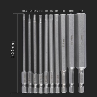 8PCS / 10PCS Mata Bor Obeng Kunci L Set Lurus 100mm | Hex Key Hexagon Screwdriver Bit