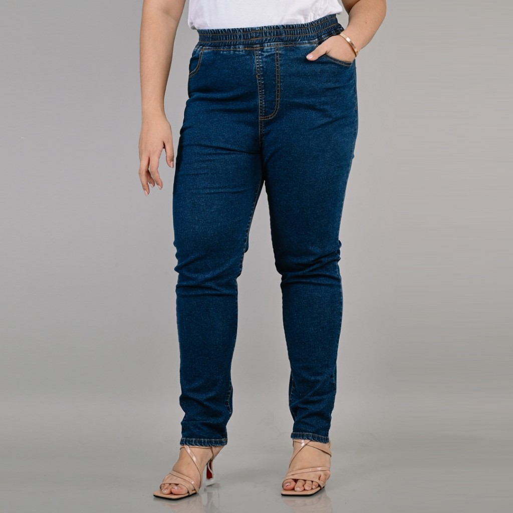 Blanka - Curve Denim Jegging Pants Plus Big Jumbo Size