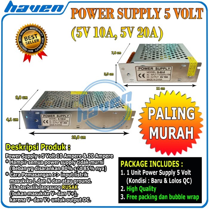 LIMITED EDITION POWER SUPPLY 5V 20A / PSU 5V 20A สวิตช์เล็ก BODY