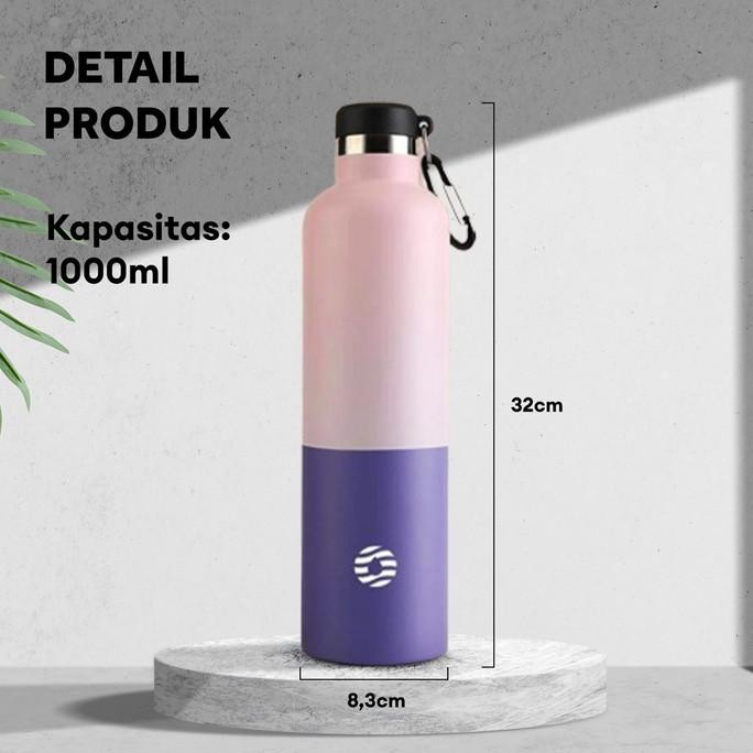FJbottle - 1Liter สแตนเลสสตีลกีฬาแก้ว Gradation เครื่องดื่มขวด WS88