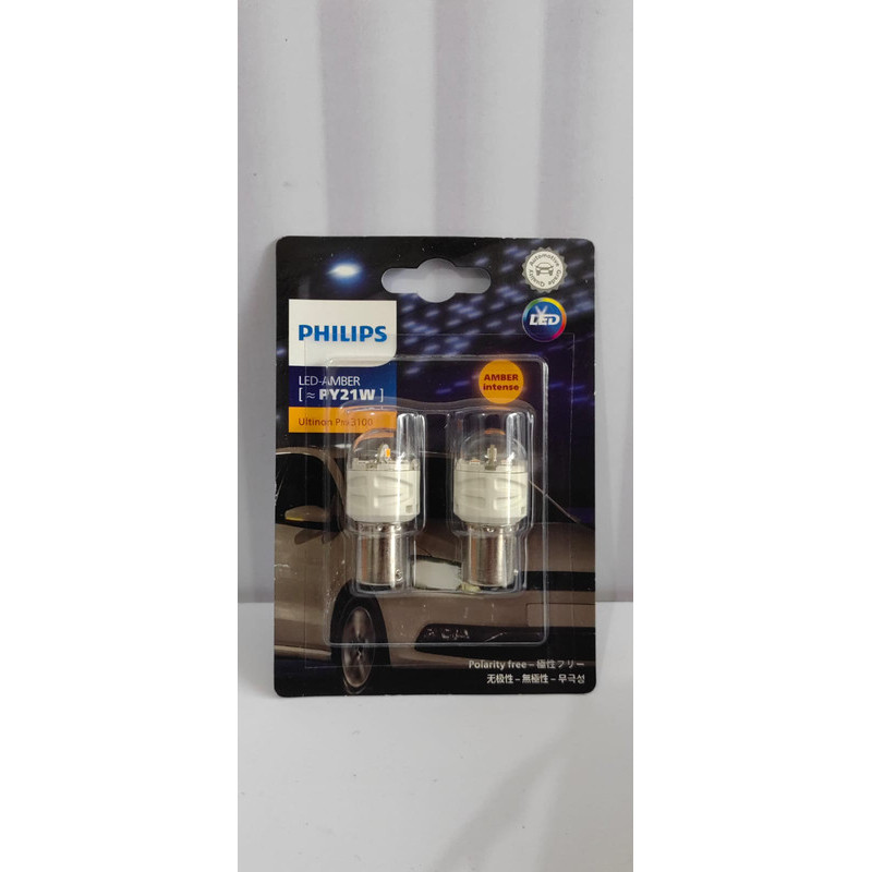 ไฟเลี้ยว LED PY21W BAU15s amber สีส้ม Philips ultinon pro3100
