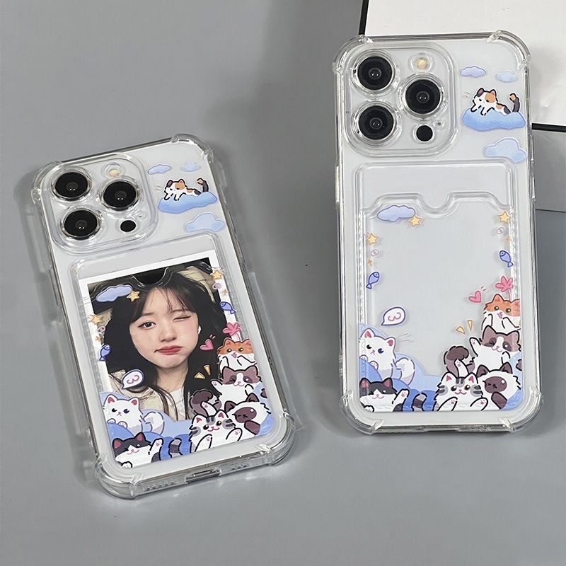 Cat Card Holder สุนัขแฟนซี Soft Case Hp Oppo C75 C75x Note 60 60x Reno 13F 13 Realme C61 C63 C65 A60