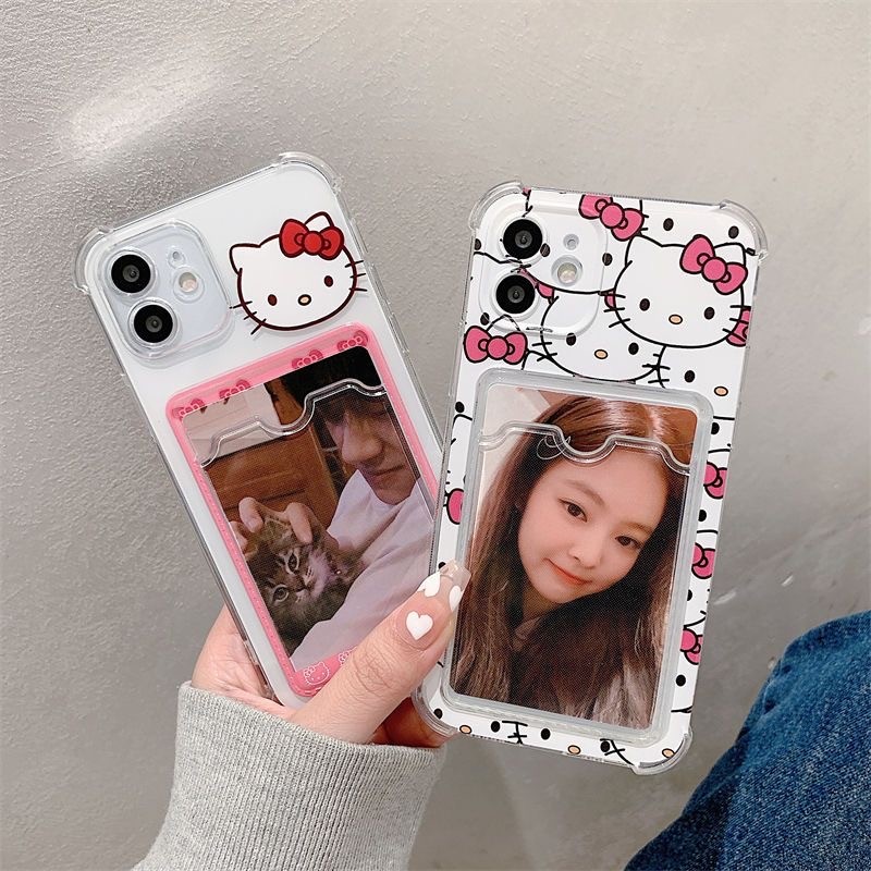 แฟนซี Simple Card Holder Halokitty Soft Case Hp redmi 15C F7 C85 A5 C71 13X C75 15 Pro Note 14 Plus 