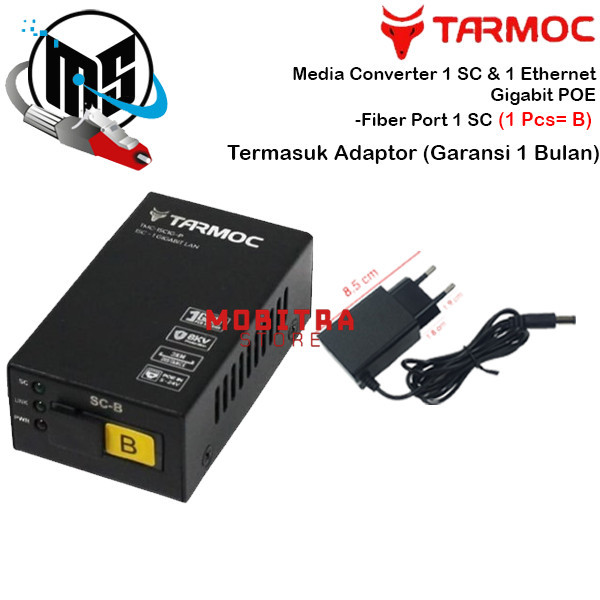 Tarmoc TMC-1SC1G-P 1 FO 1 LAN Gigabit POE IN 5-24V HTB GS-03 A+B