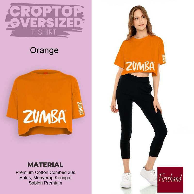 Zumba Crop Top Oversize Premium Distro เสื้อยืดผู้หญิงเสื้อผ้าผู้หญิง