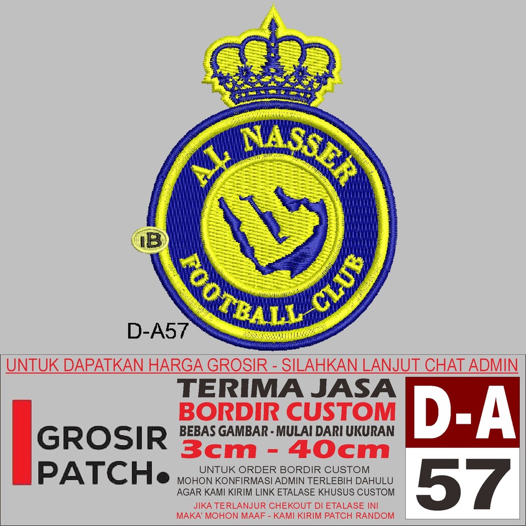 DA57 AL-NASSER โลโก้ EMBROIDERY PATCH ARABIC LEAGUE FOOTBALL CLUB REVIEW/TESTIMONI - WHOLESALEPATCH