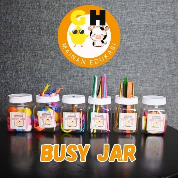 XU710 Montessori Busy Jar ของเล่นเพื่อการศึกษาฝาสีขาว Bizzi Jar Motorik LIMITED EDITION