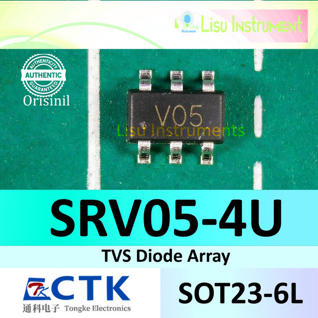 SRV05-4 5V TVS Diode Array V05 SOT-23-6 CTK Electronics
