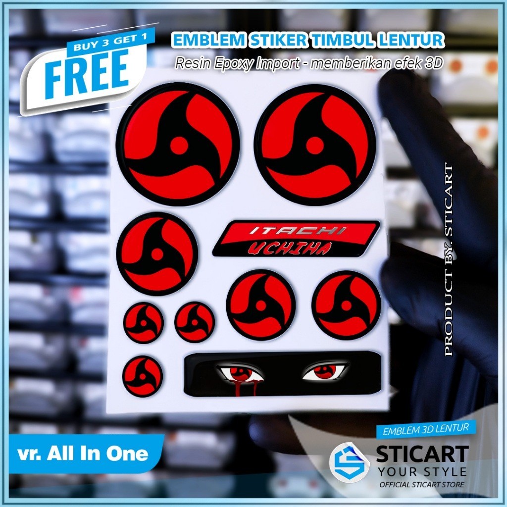 MS ITACHI EMBLEM นูน ALL IN ONE MOTORCYCLE STICKER 3D FLEXIBLE นูน EMBLEM