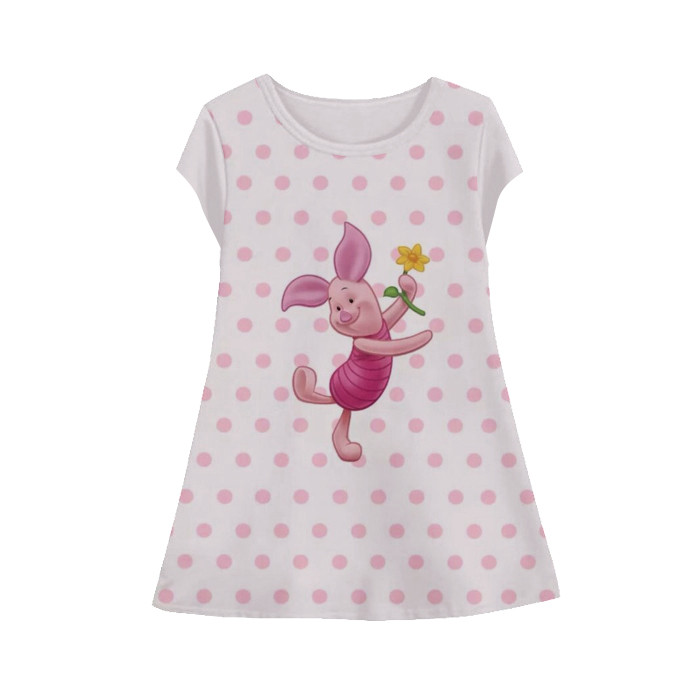 ชุดการ์ตูนเด็กแขนสั้นการ์ตูน 3D พิมพ์ Piglet Tunic-Piglet-4-designWD Limited Edition สําหรับเด็กอายุ