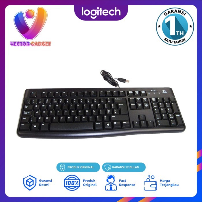 ใหม่ล่าสุด - Logitech K120 USB Wired Keyboard Laptop PC Keyboard Original Logitech