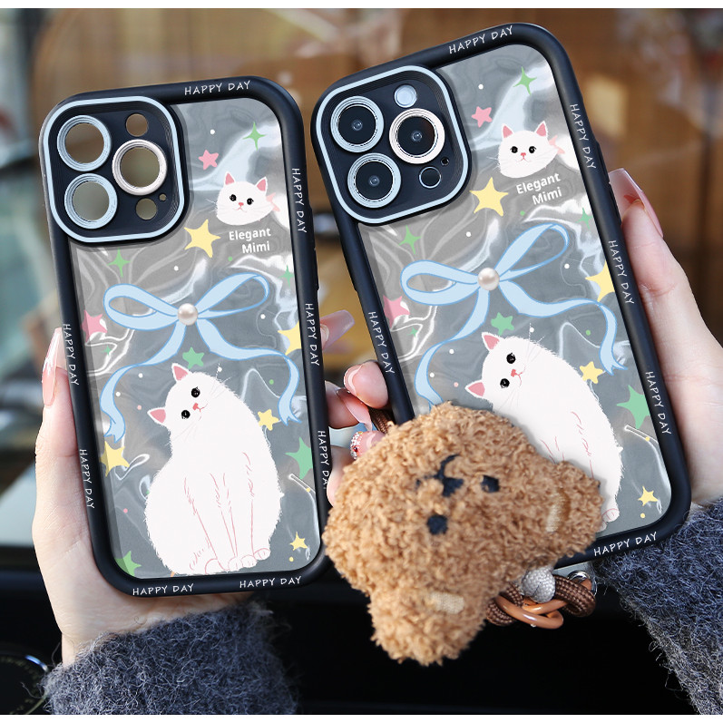 Cat Star Bow Lanyard Soft Casing Hp Infinix Smart 9 Hot 50i Hot 50 Pro Plus P56 Smart 8 Pro Plus Ite